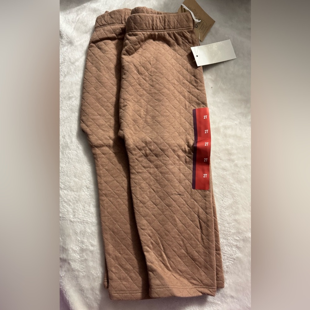GRAYSON COLLECTIVE Toddler Quilted Jogger Pants Brown 2T- 2 PACK